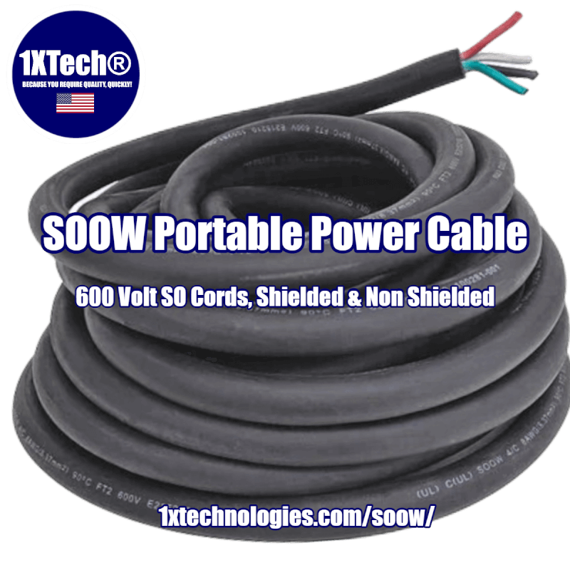 10/3 Bulk Cable 500 Foot - SJOOW Jacket, 30 Amps, 3 Wire, 300v - Water and  Oil Resistant