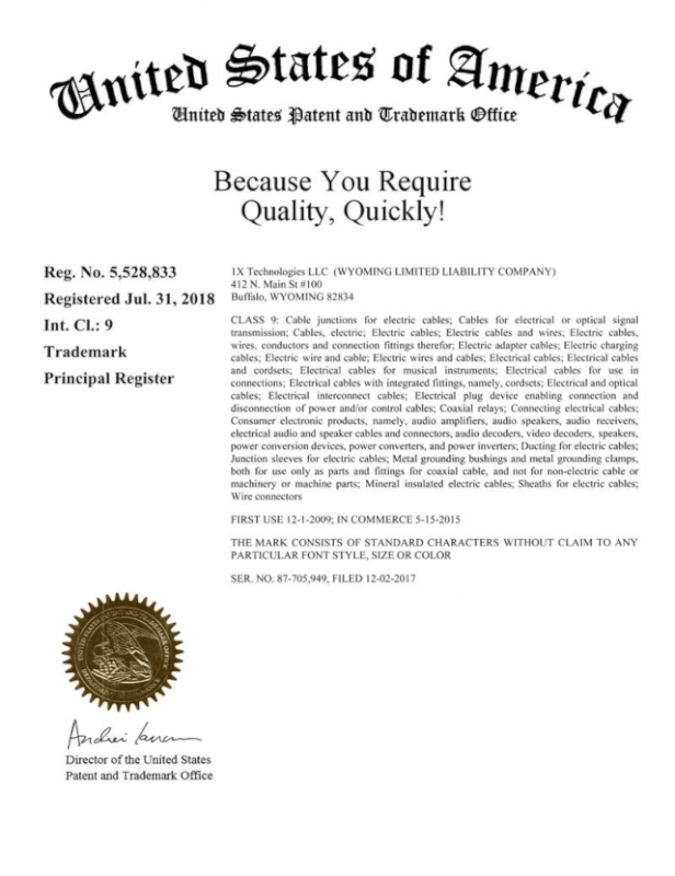 Because You Require Quality, Quickly!  United States Patent and Trade Office 