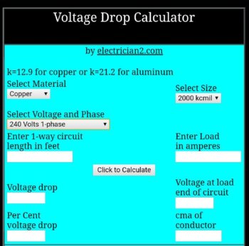 Voltage Drop Table NEC Calculator (Aluminum & Copper Wire PDF Chart)