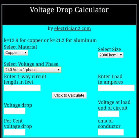 Voltage Drop Table NEC Calculator (Aluminum & Copper Wire PDF Chart)