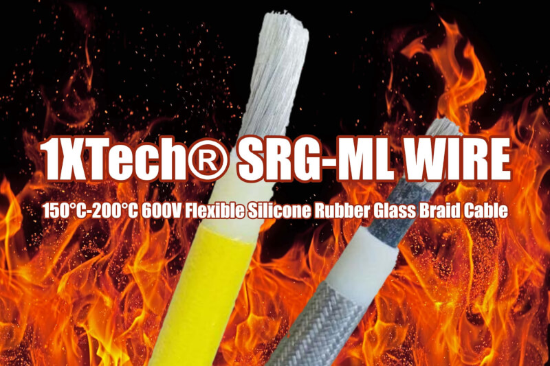 1XTech SRG-ML Wire 150°C-200°C 600V Flexible Silicone Rubber Glass Braid Cable