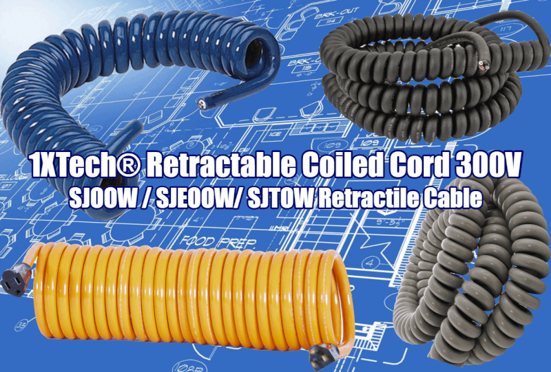 Retractable Coiled Cord 300V SJOOW_SJEOOW_SJTOW Retractile Cable